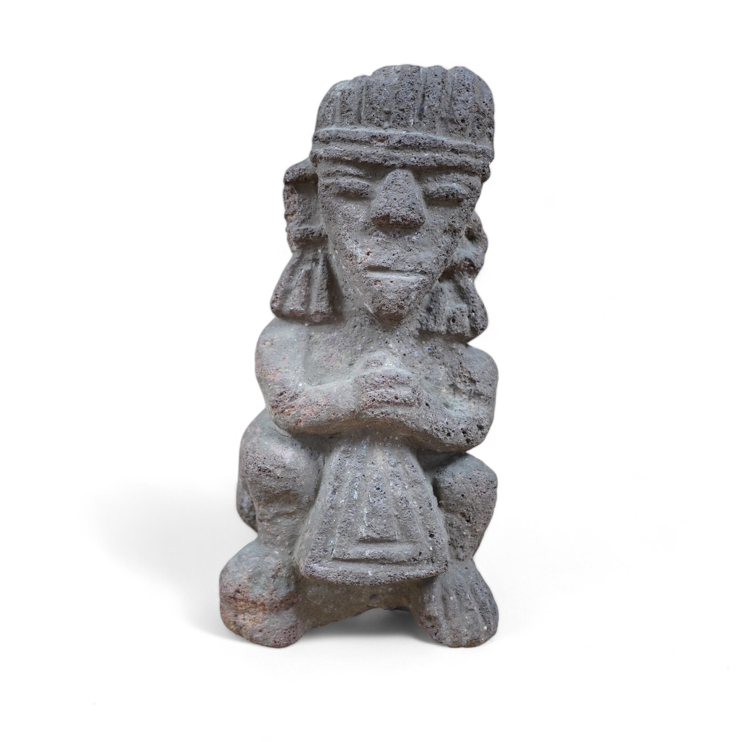 A South American lava stone figure, possibly Aztec, 26cm. Condition - commensurate with age